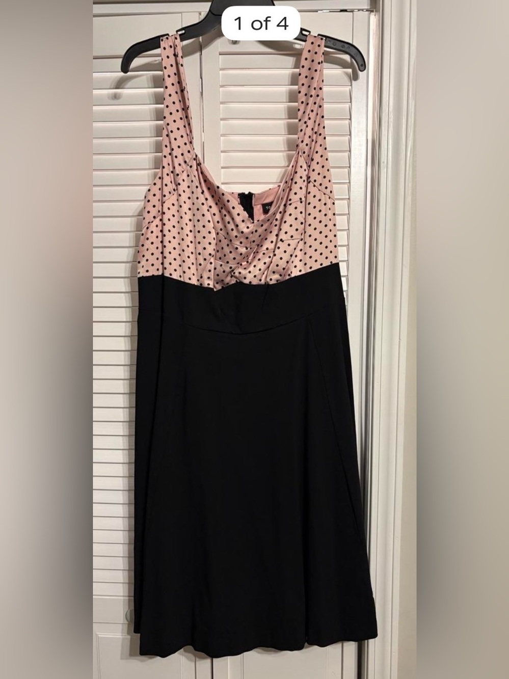 Torrid Dress Size 20 Pink Black Polka Dot Cowl Neck Fit Flare Retro Pinup Plus